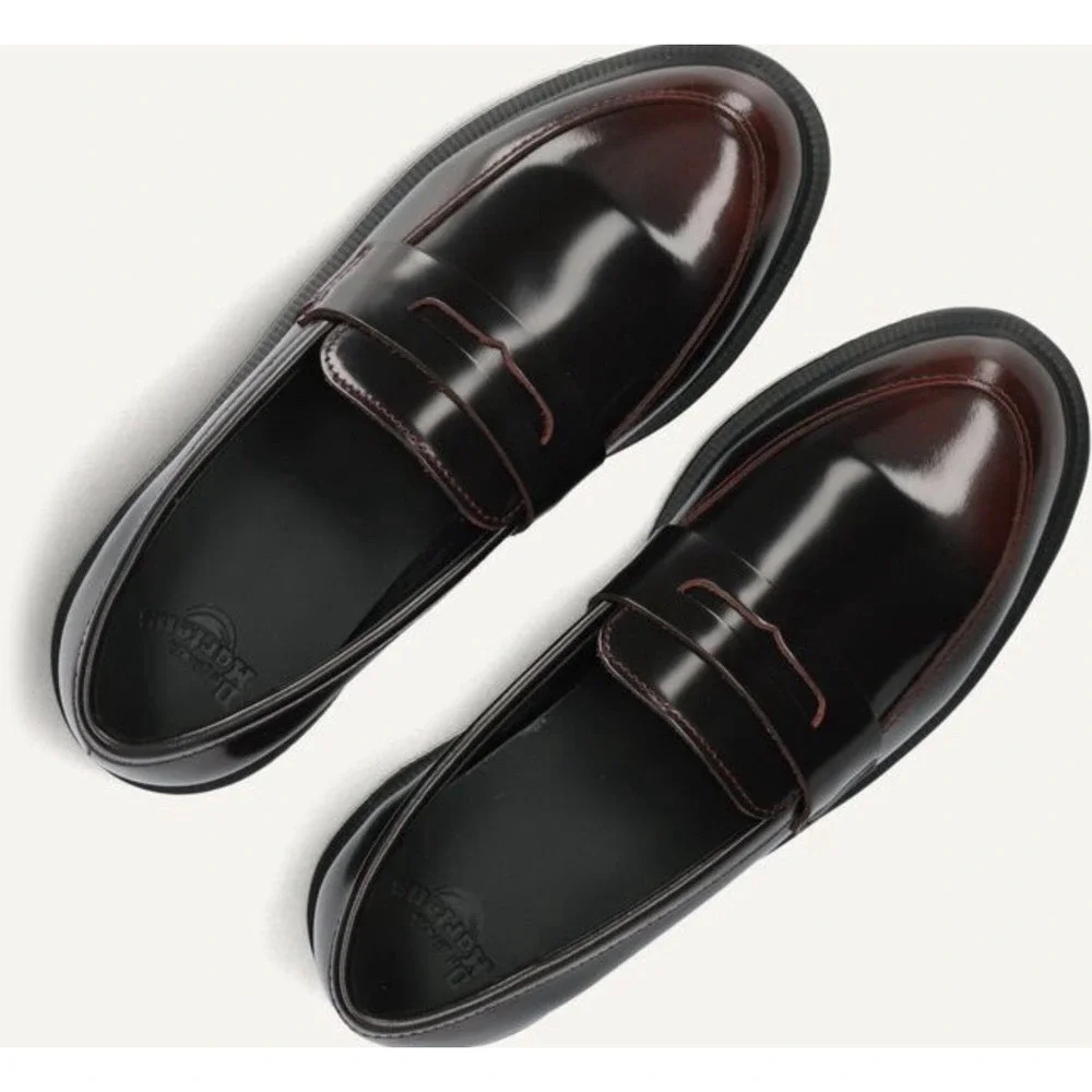 New Dr. Martens Temara Women's 6 Black Cherry Red Arcadia Penny Loafers 37 $130